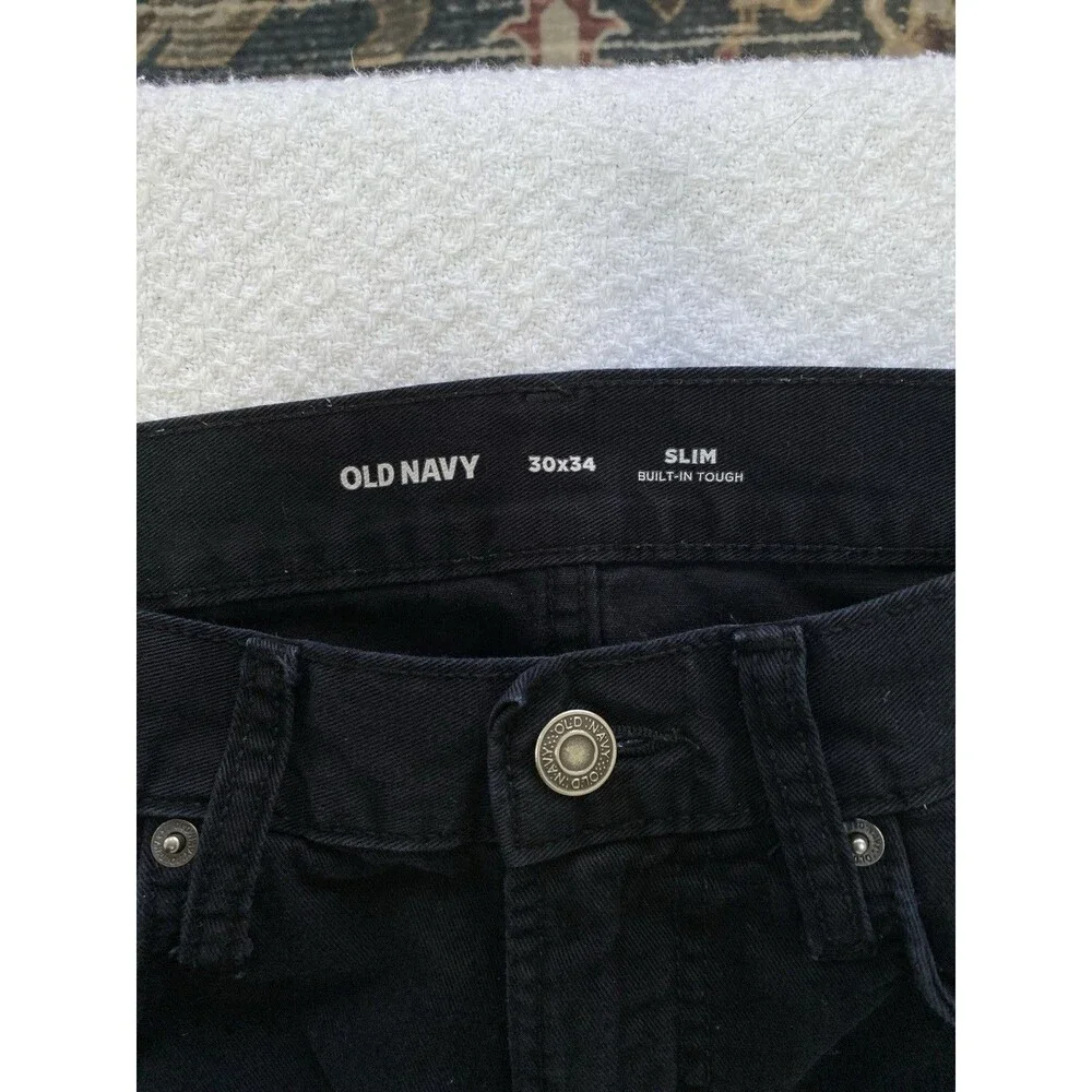 Old Navy Men's Slim Built-In Tough Jeans - Black Jack - 30x34